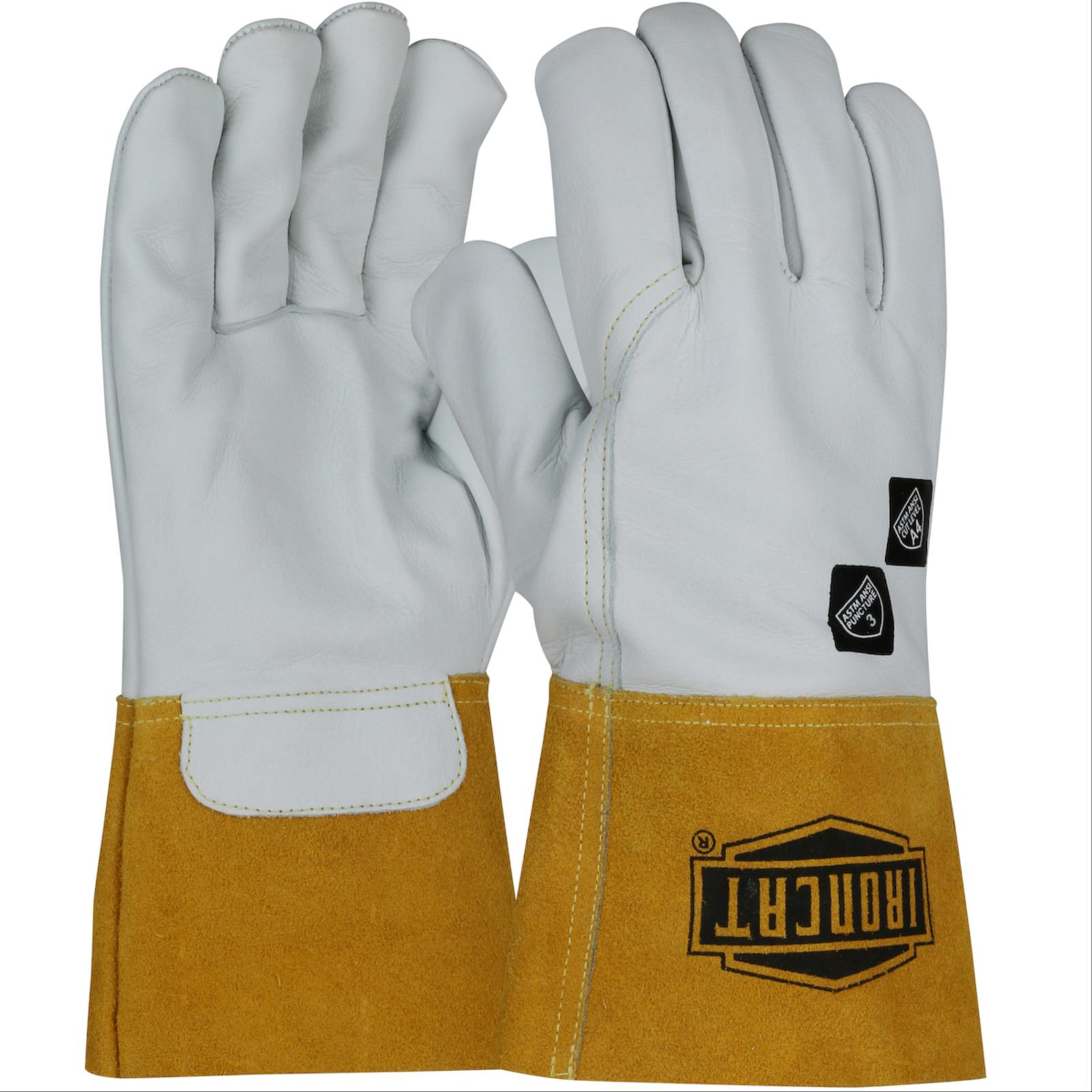 Ironcat® Top Grain Cowhide Leather Mig Welder Glove, Cut Level A4