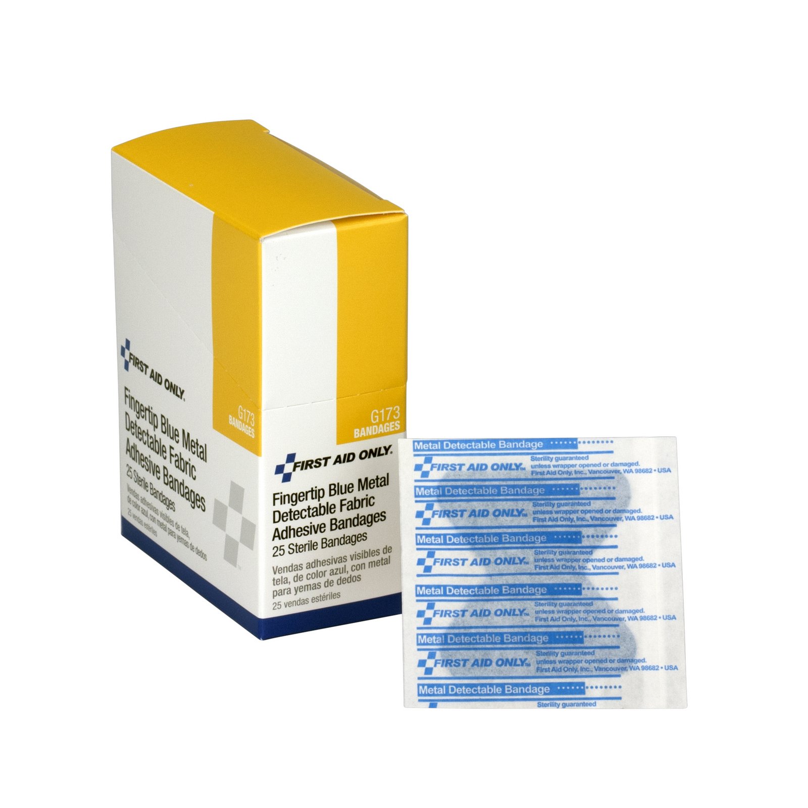 First Aid Only® Blue Metal Detectable Bandages