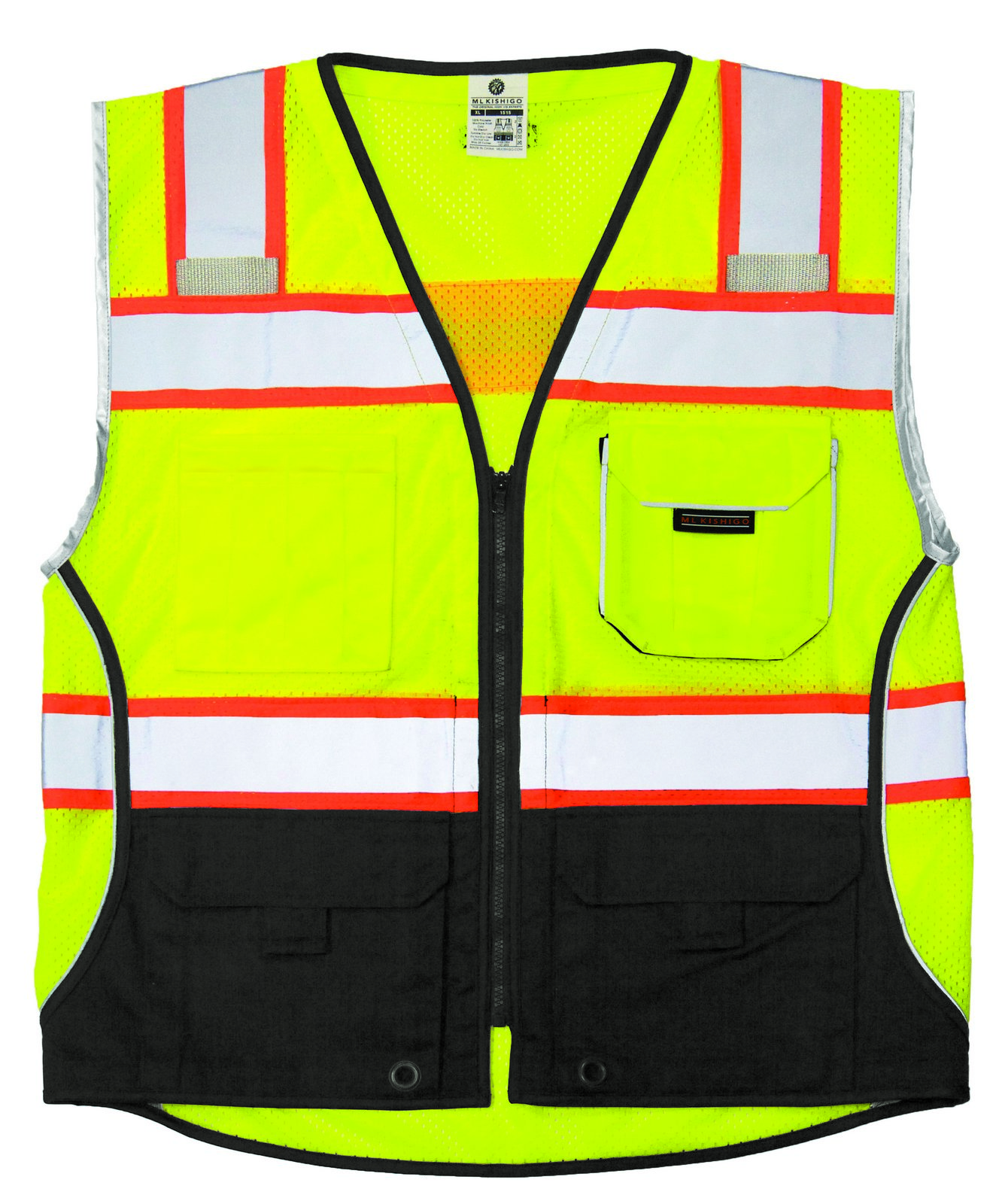 Safety Products Inc Black Bottom Mesh Vest, Class 2 Type R
