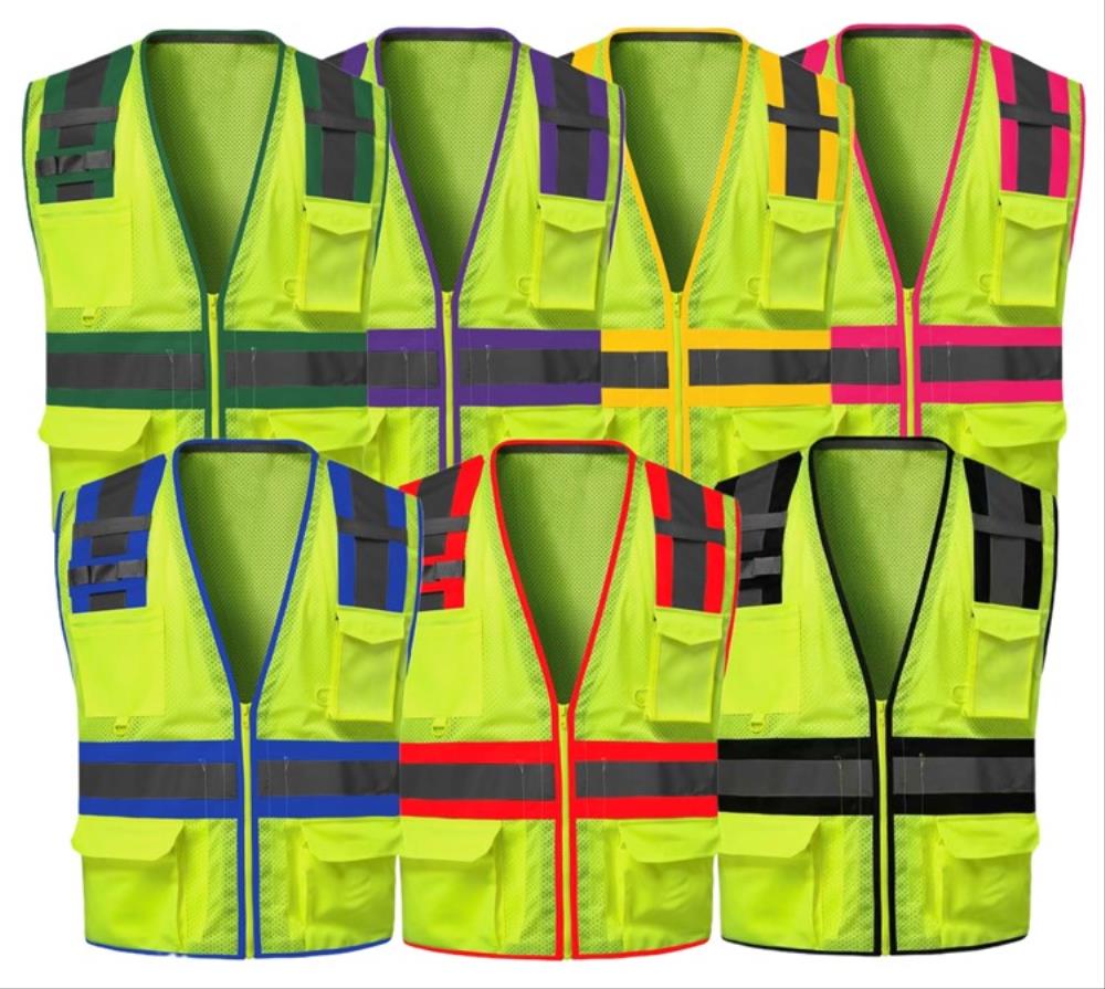Safety Vest with Colored Trim, Class 2