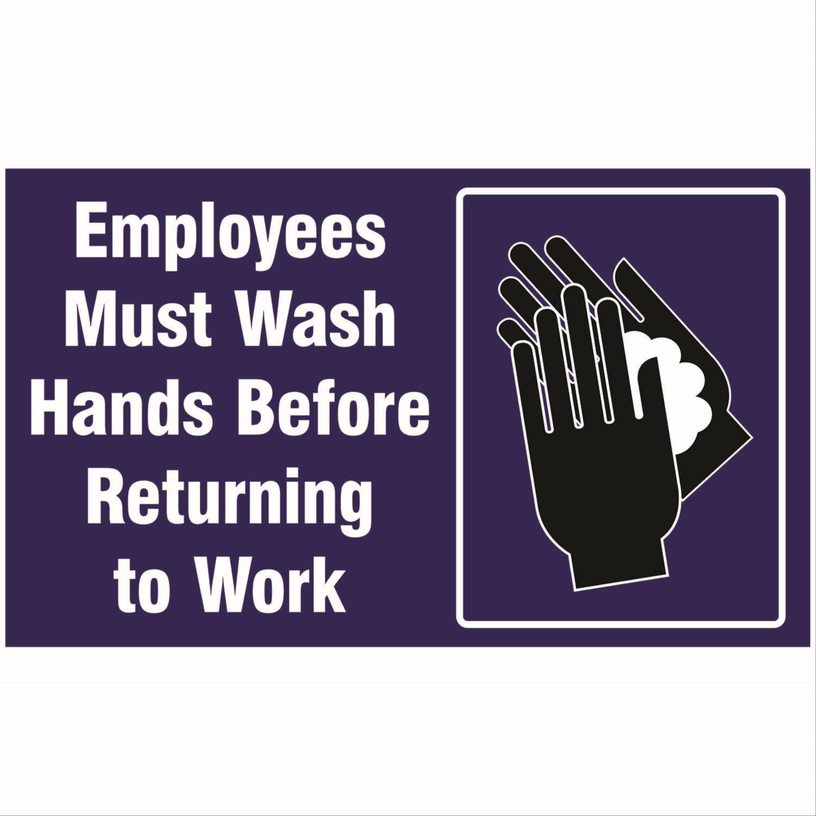 Notrax® COVID-19 "Employees Must Wash Hands Before Returning to Work" Floor Mat