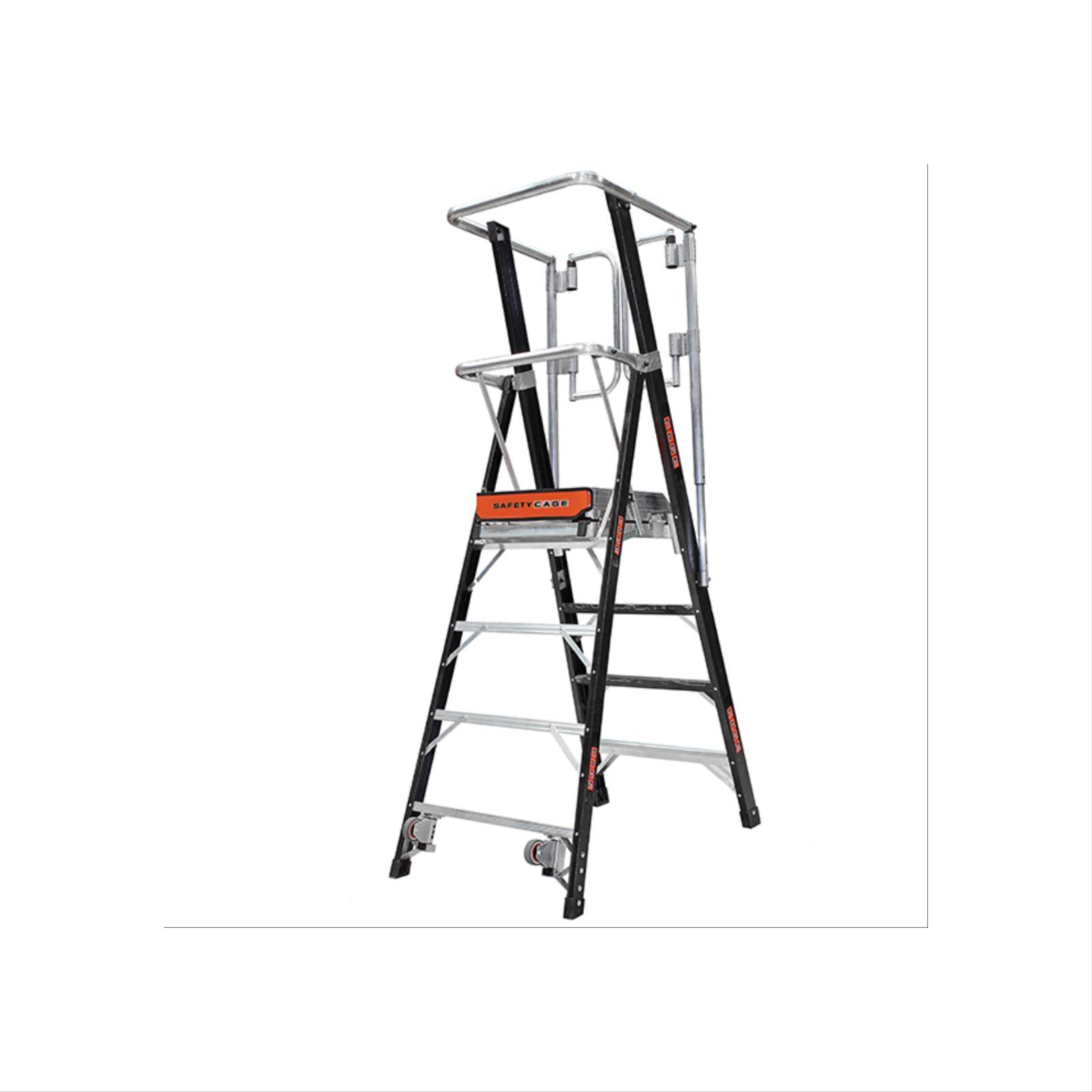 Safety Products Inc Safety Cage® Ladder, with Ground Cue® Indicator