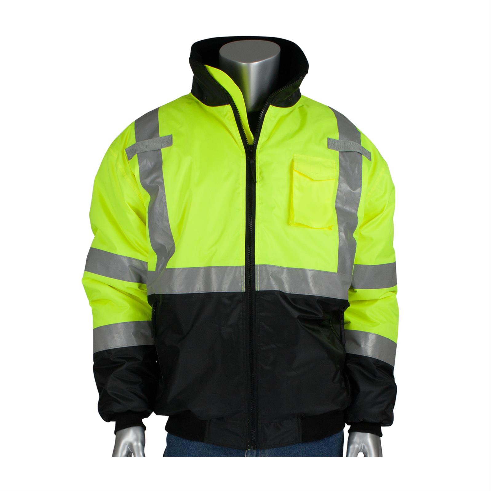 Safety Products Inc - Value Black Bottom Bomber Jacket, Class 3 Type R