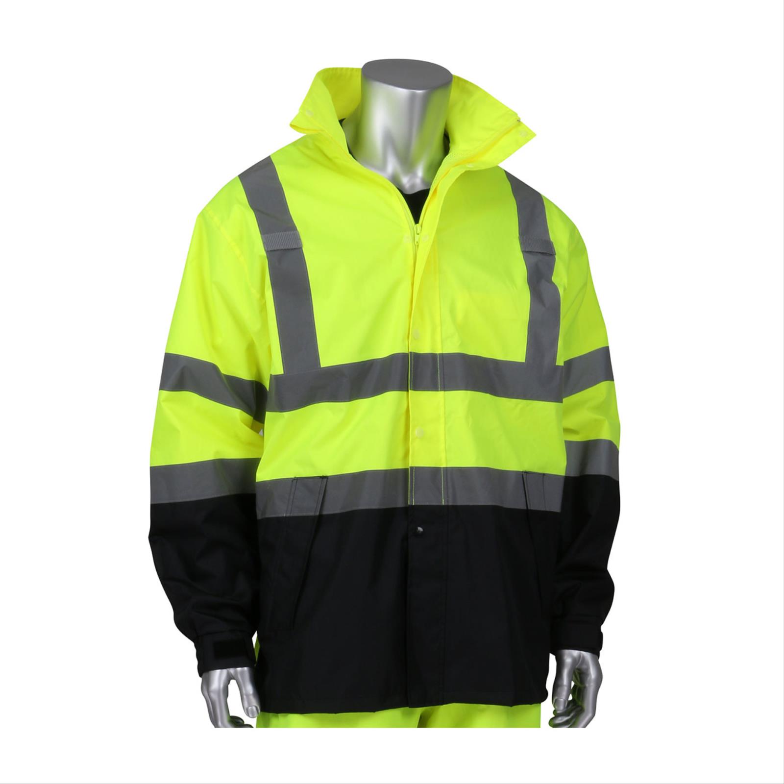 Viz™ Value All Purpose Waterproof Jacket, Black Bottom, Lime, Type R Class 3