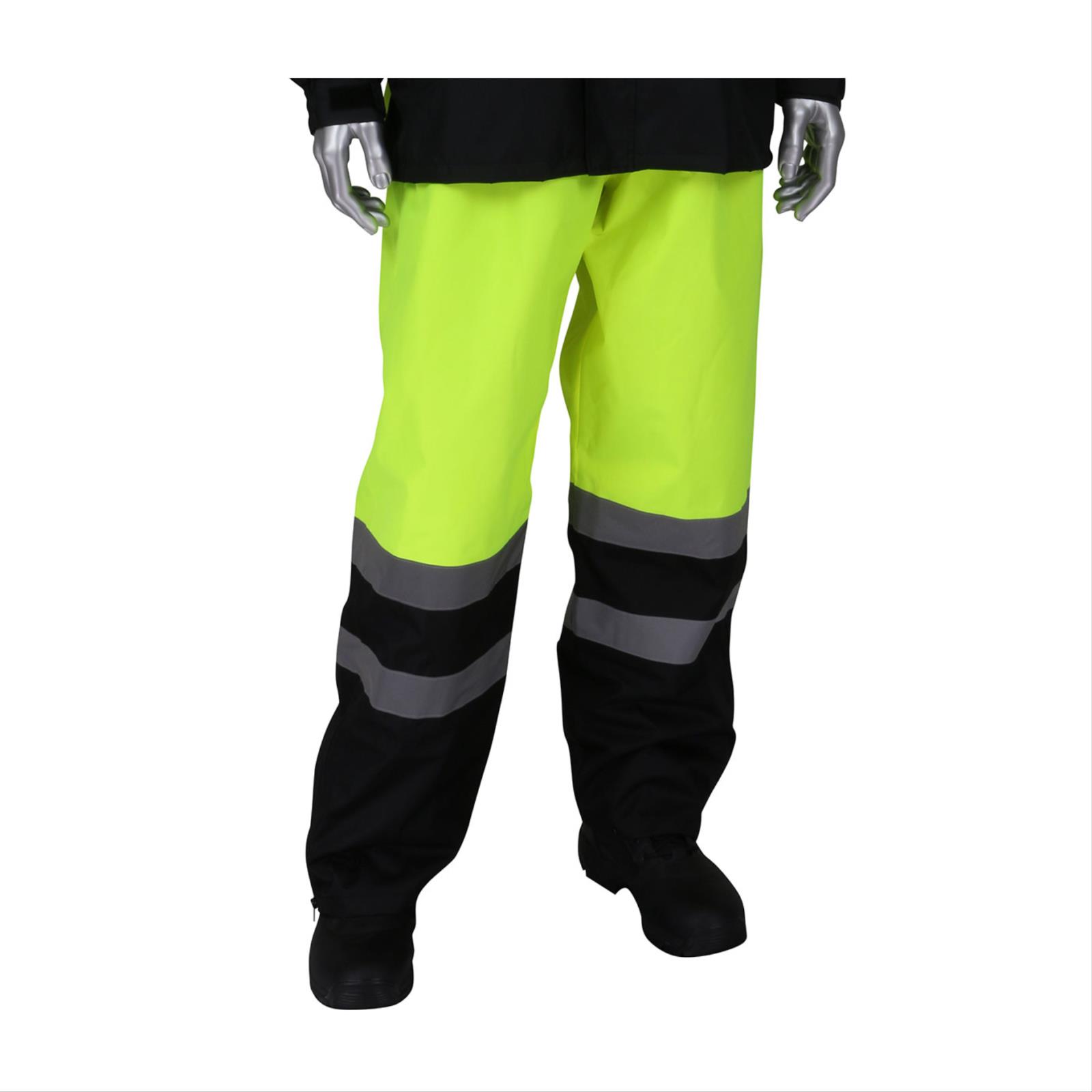 Viz™ Value All Purpose Waterproof Pant, Black Bottom, Lime, Class E