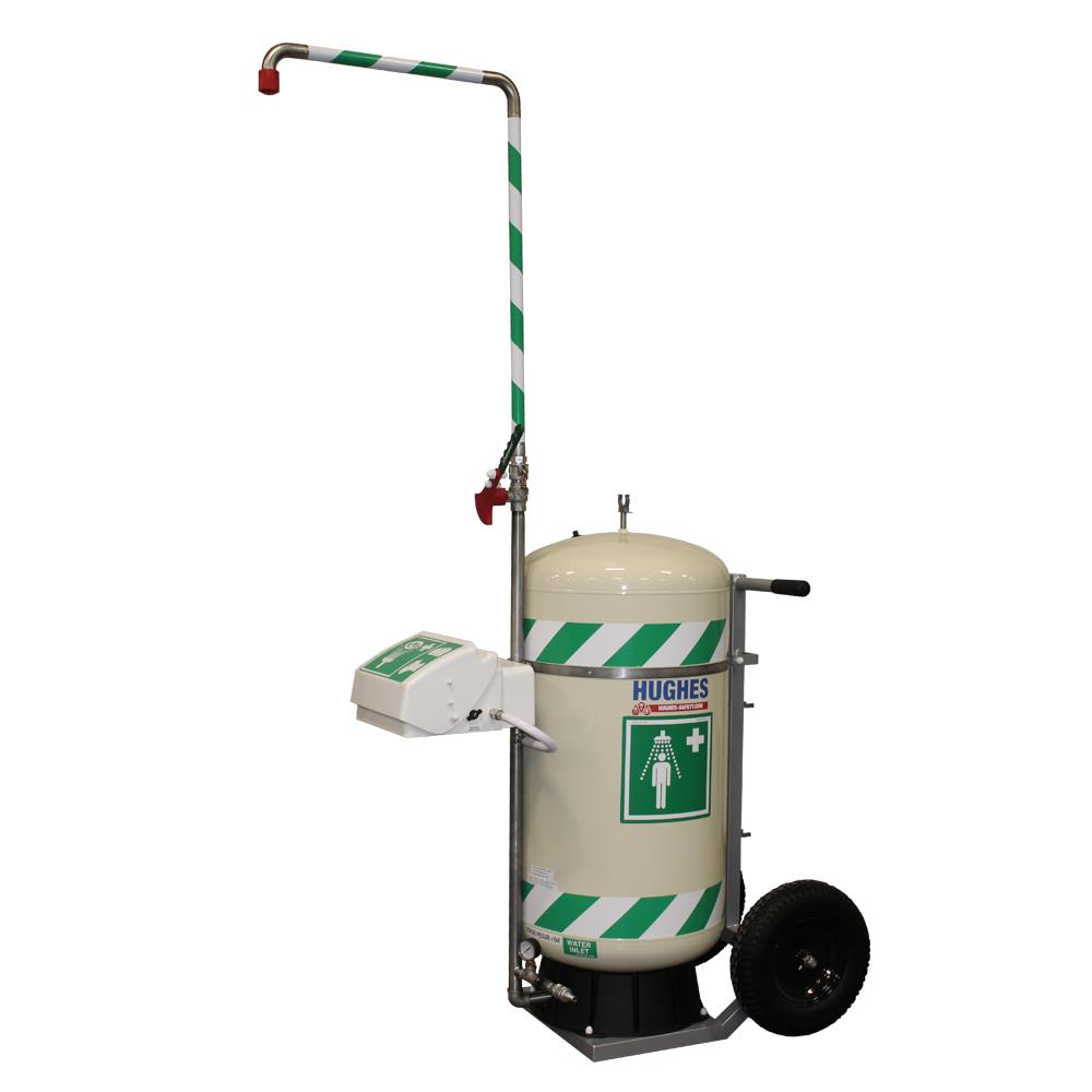 Mobile Self Contained Safety Shower with Eye Wash, 30 Gallon