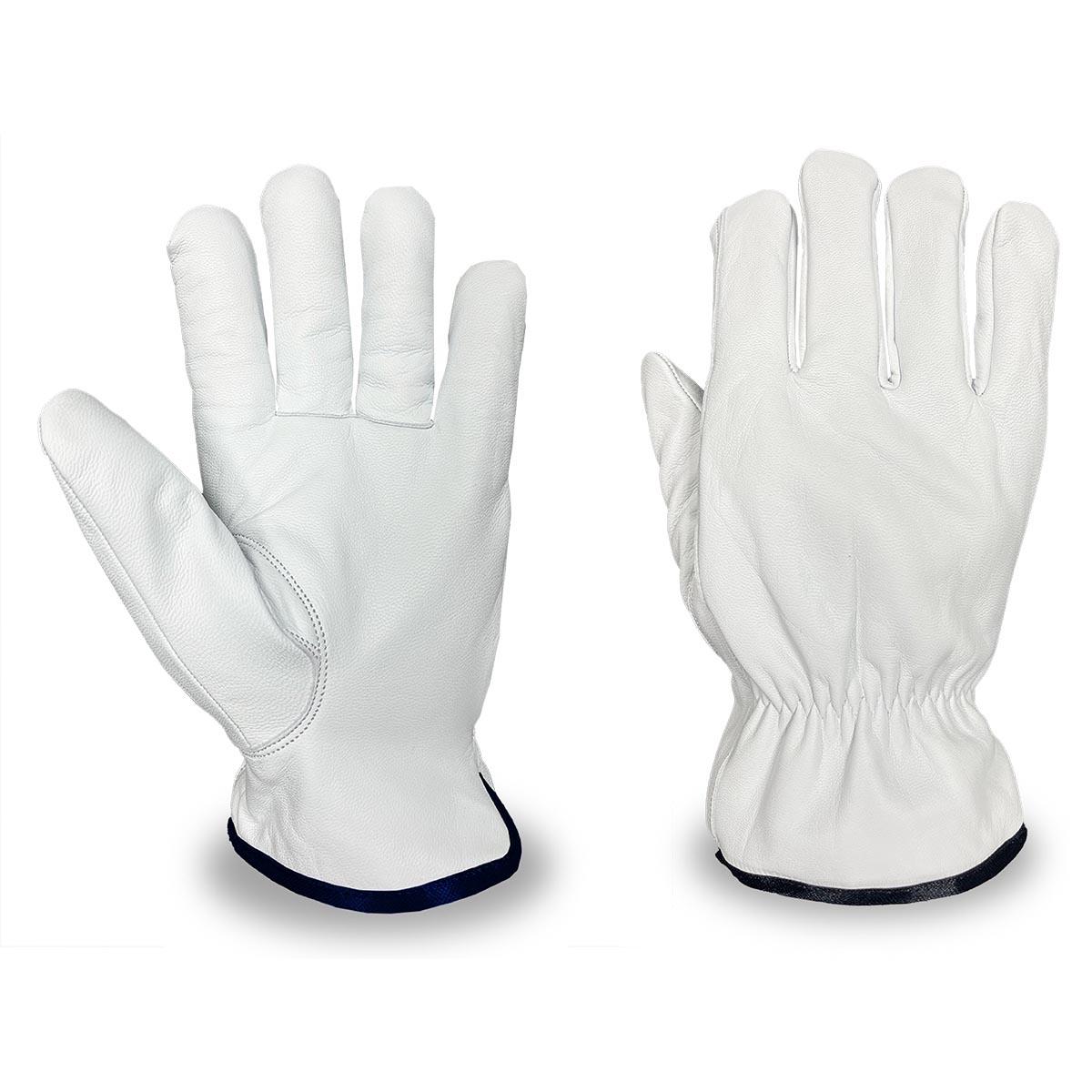 X-FREEZE, Goatskin, Premium Grain Leather Driver Glove, White Fleece Liner