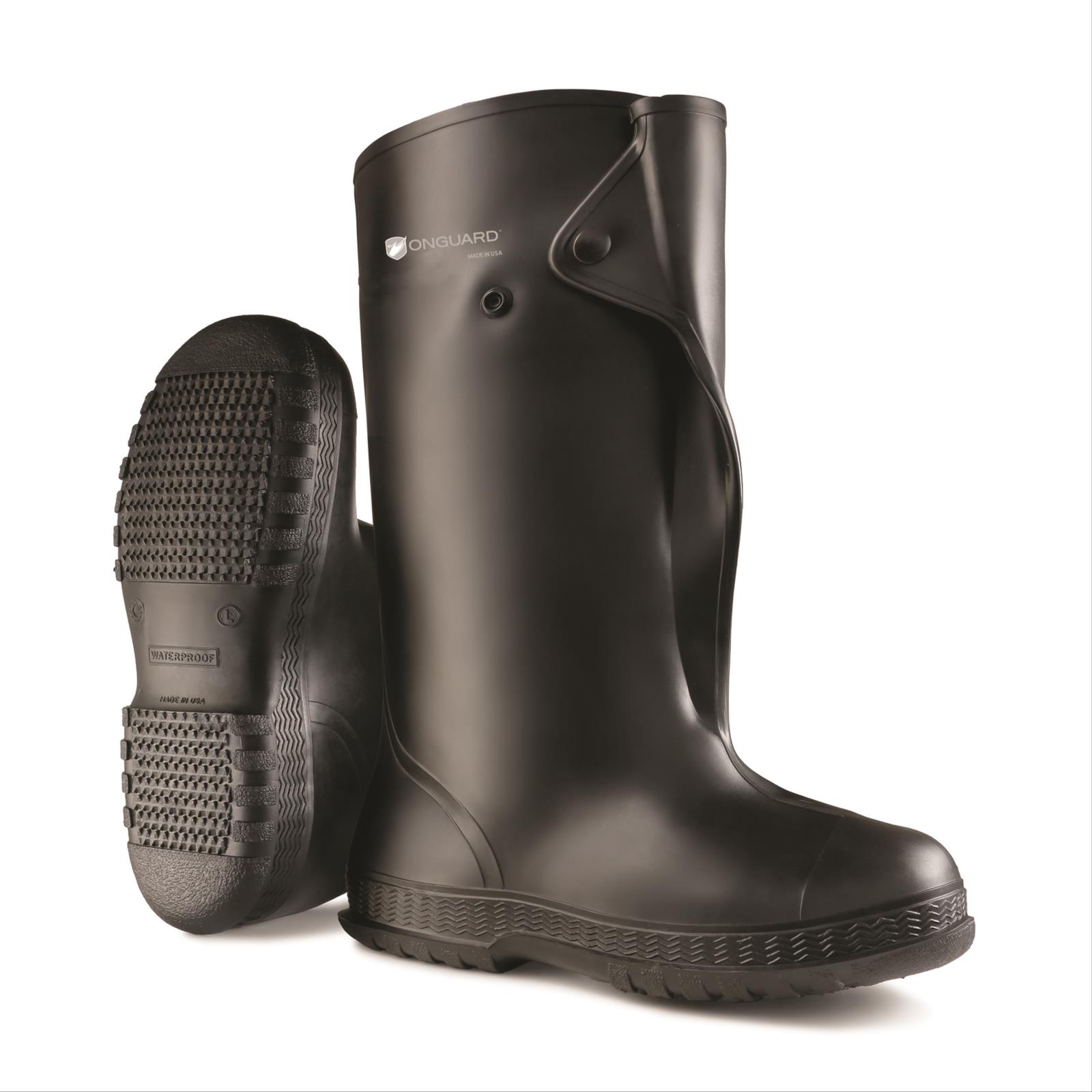 Black Overshoe, 4-way Cleated Outsole, PVC