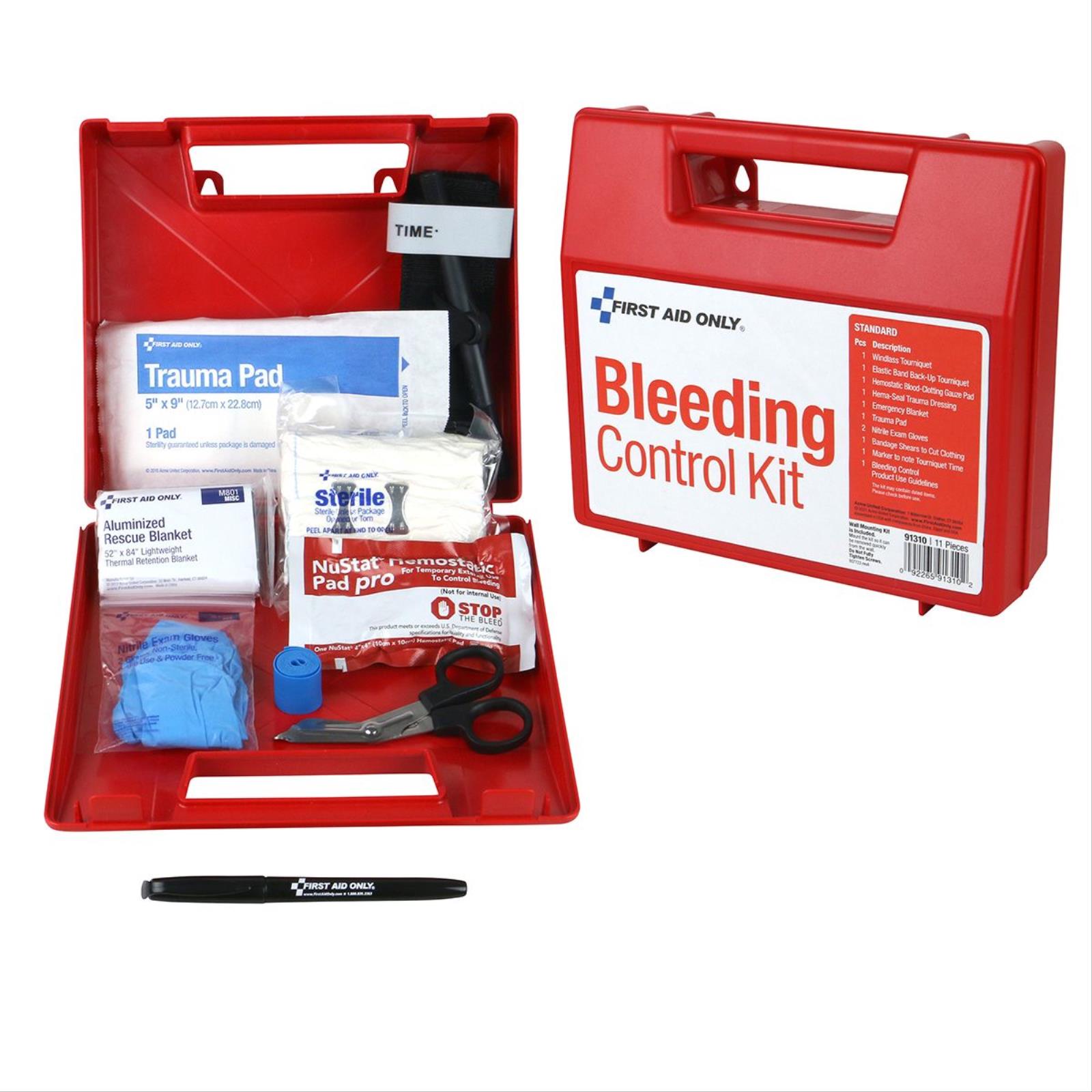 First Aid Only® Bleeding Control Wall Station, Standard Kit