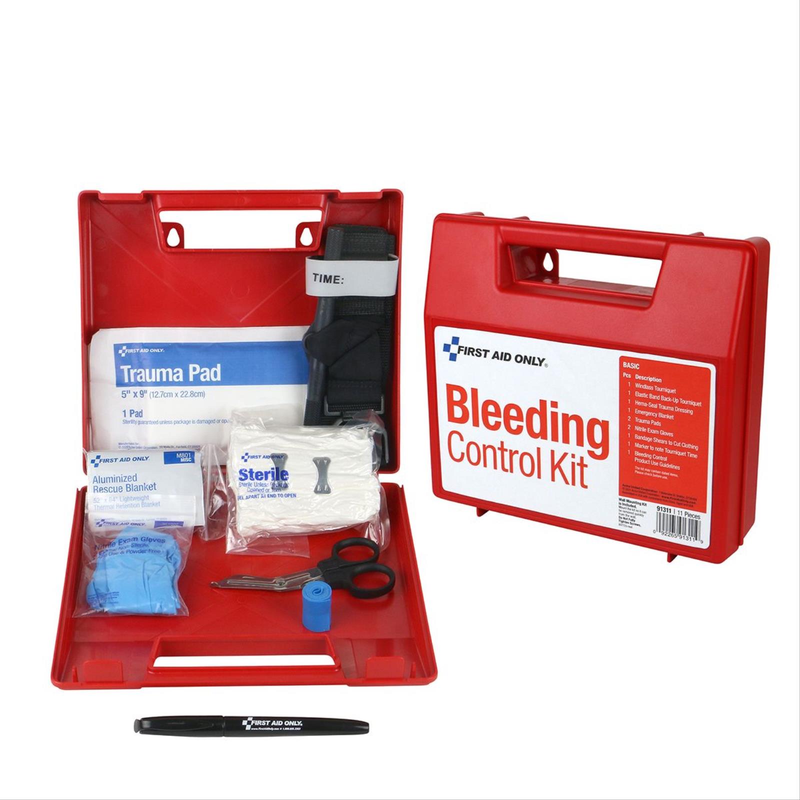 First Aid Only® Bleeding Control Wall Station, Basic Kit