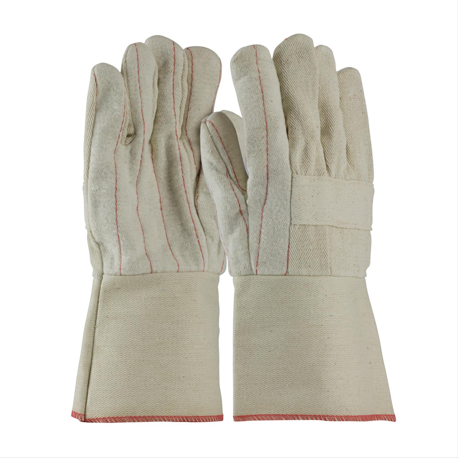 Premium Grade Hot Mill Glove, Burlap Liner, Gauntlet Cuff, 28 oz