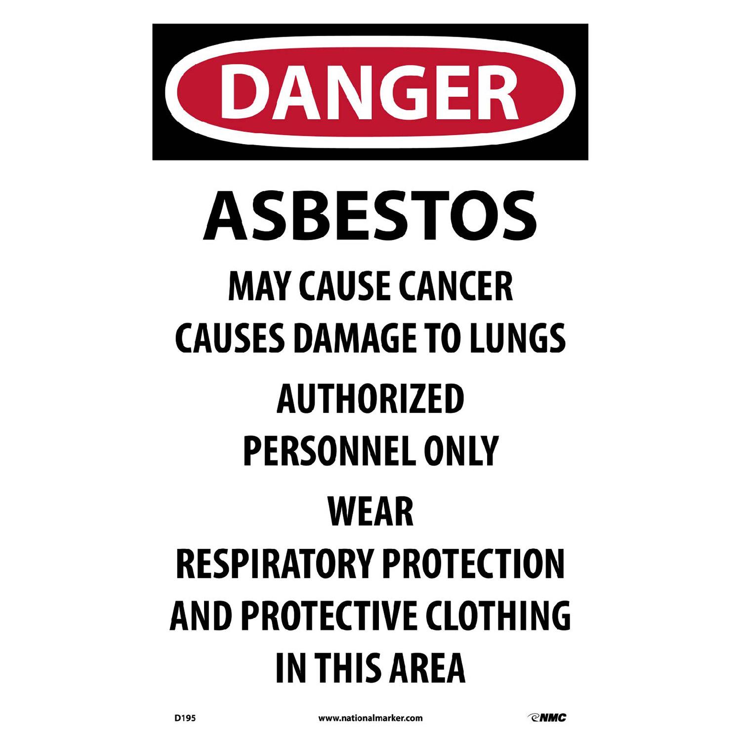 Danger Asbestos, Signs and Labels