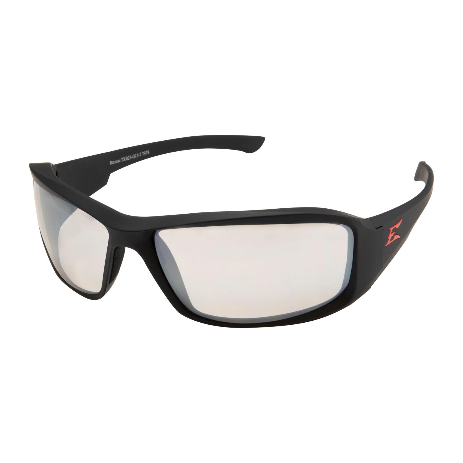 Edge Eyewear Brazeau Torque White Frame Blue Mirror Safety Glasses Sun Z87+