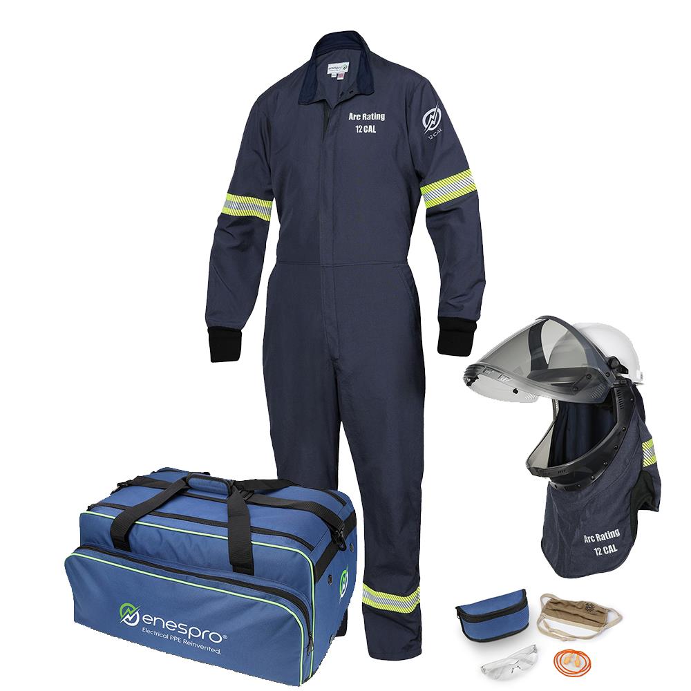 Enespro® Airlite™ Coverall Kit, Lift Front Shroud, Flame Resistant, Arc Rated