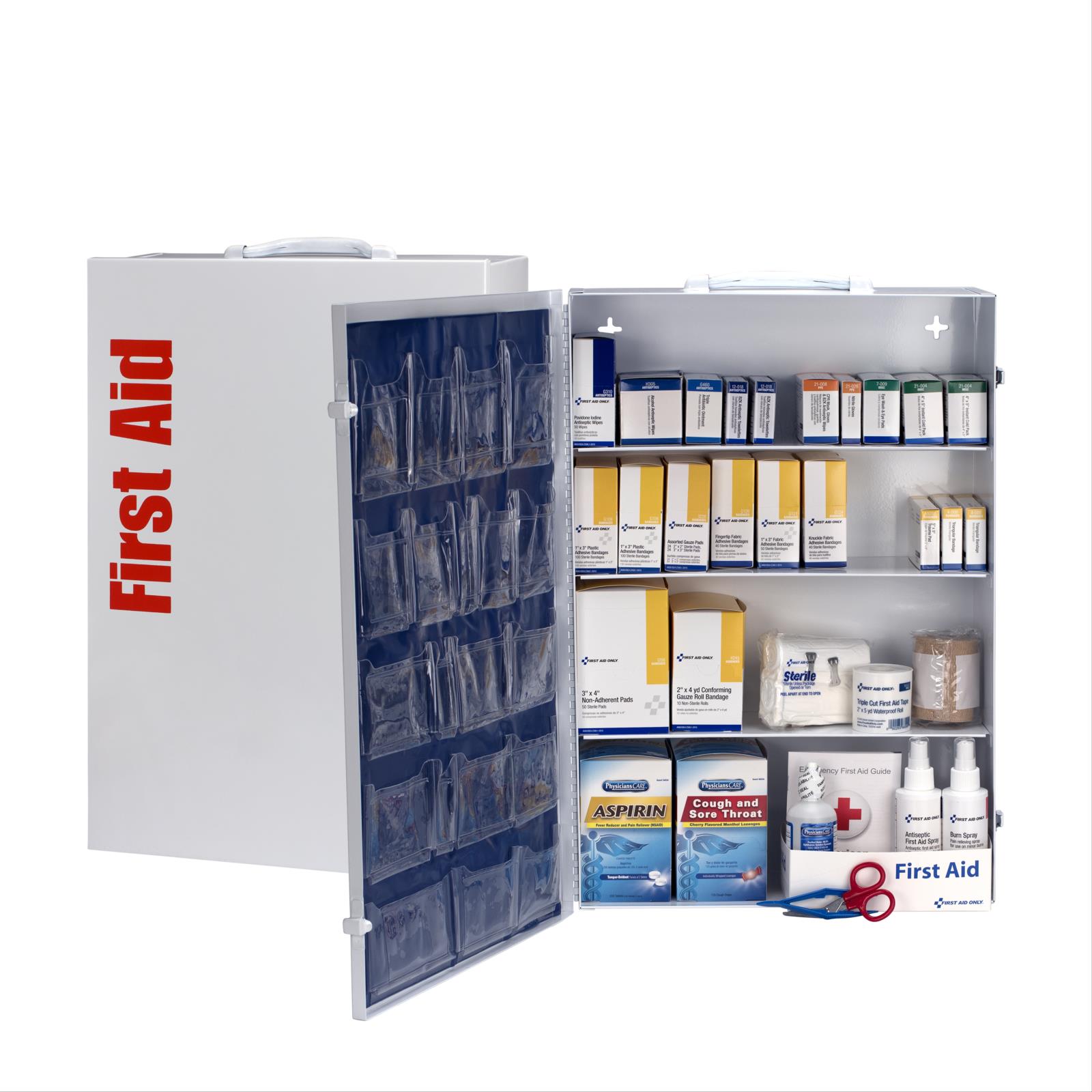 First Aid Only® 4-Shelf Industrial Station with Pocket Liner