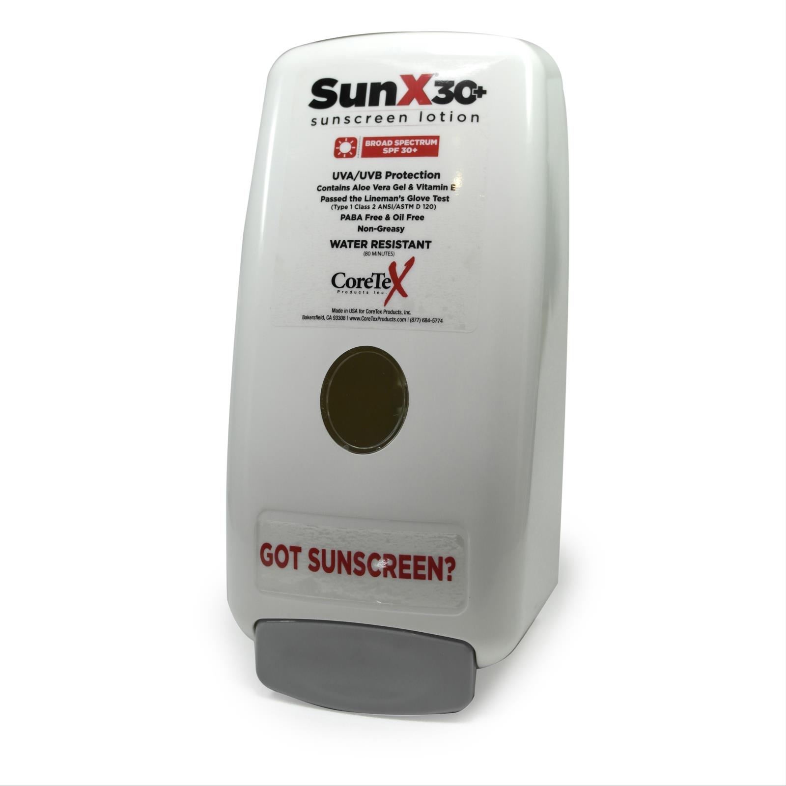 SunX30+ Broad Spectrum Sunscreen Wall Dispenser and 750ml Bladder