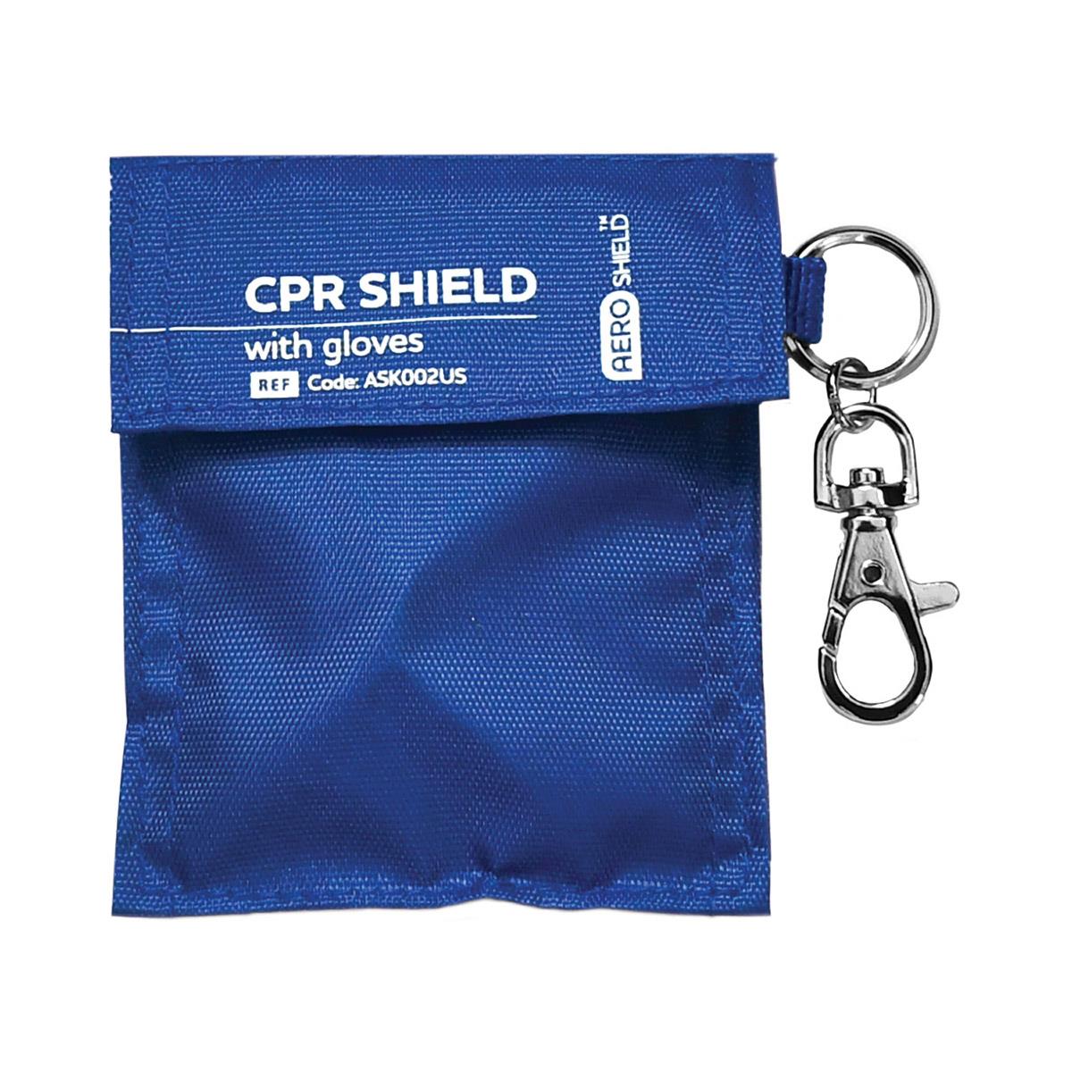 AEROSHIELD&trade; CPR Face Shield Keyring with Gloves, Disposable