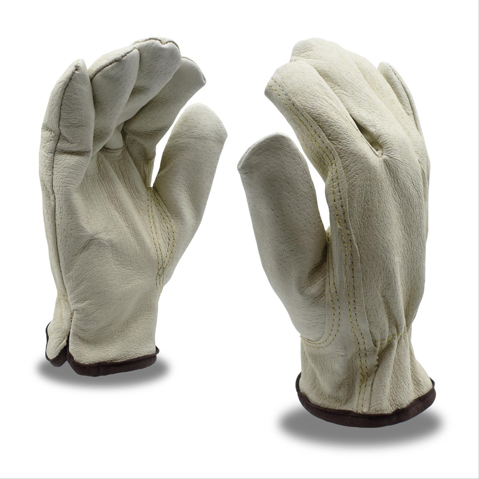 Premium Grain Pigskin Drivers Gloves, Red Fleece Lining