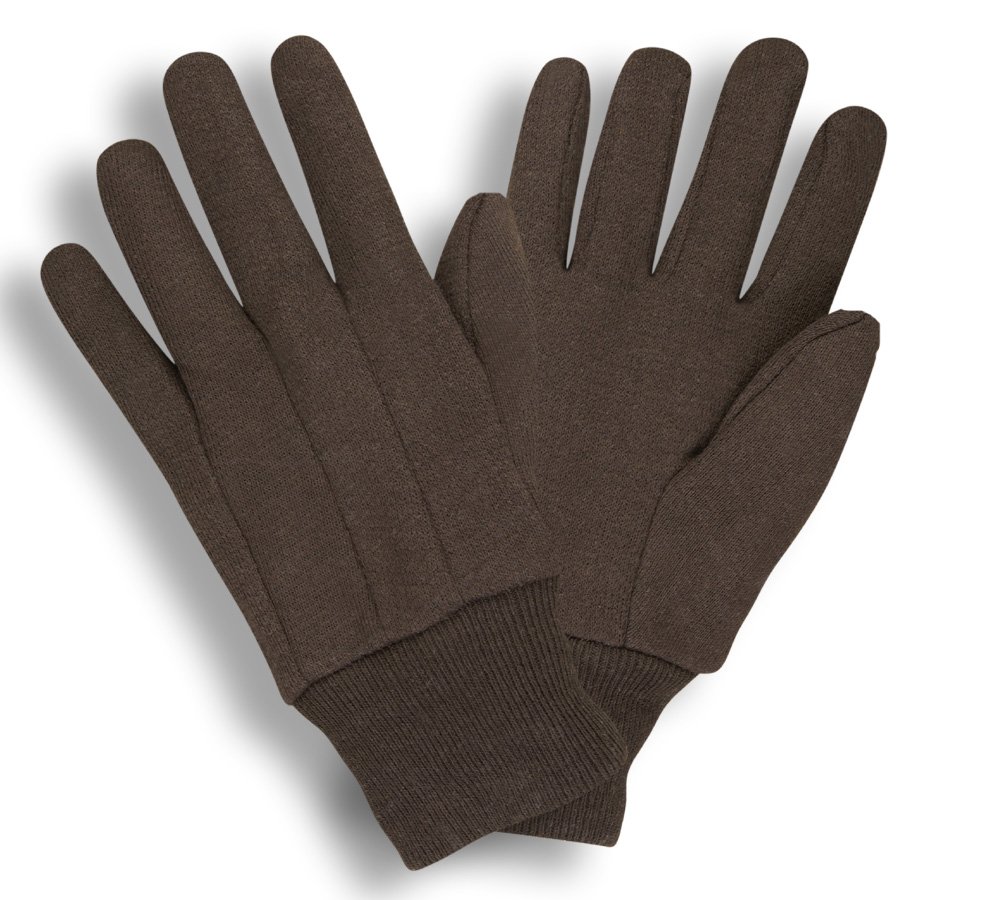 Brown Jersey Gloves, Clute Patterned