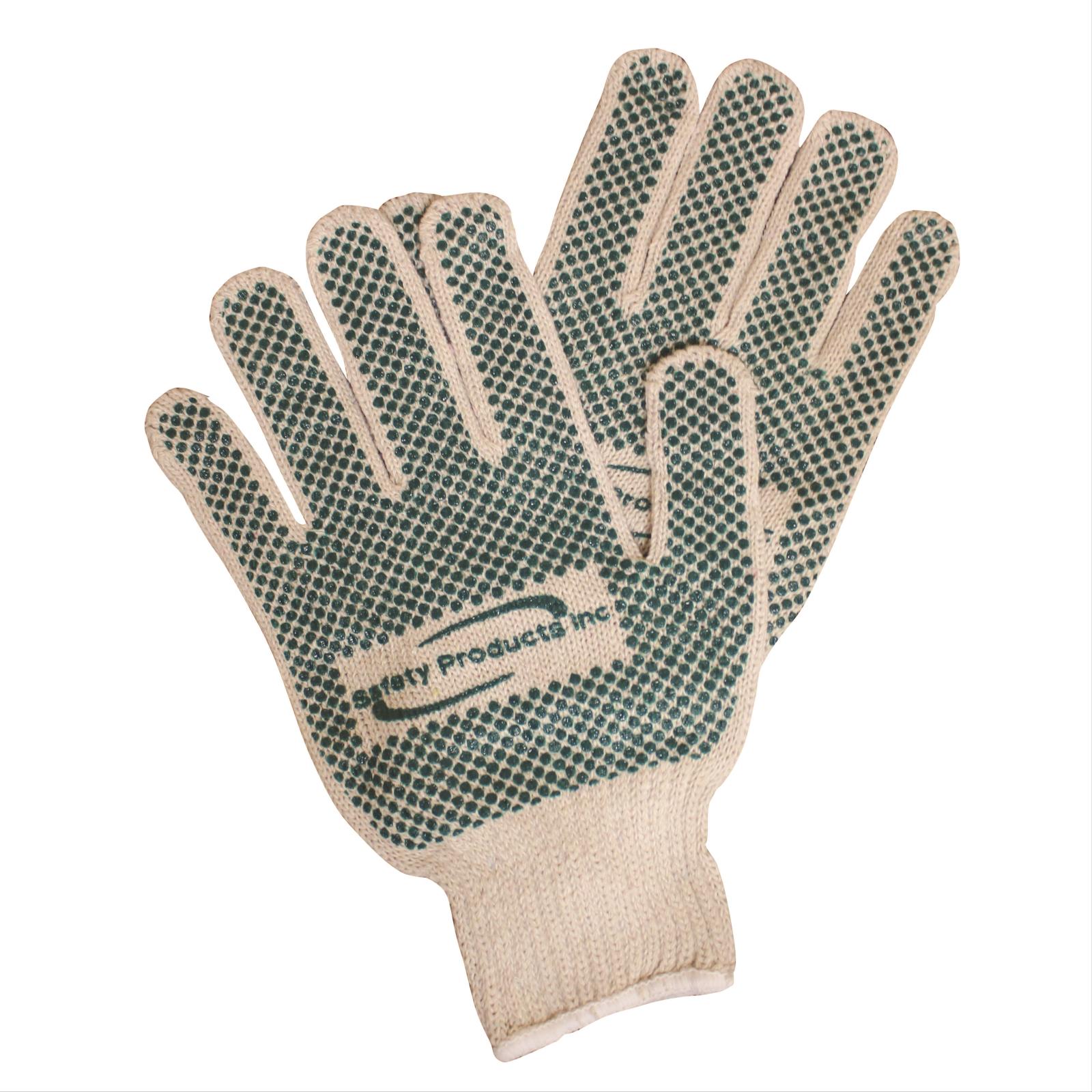 Safety Products Inc Branded Gloves, PVC Cotton String Dots