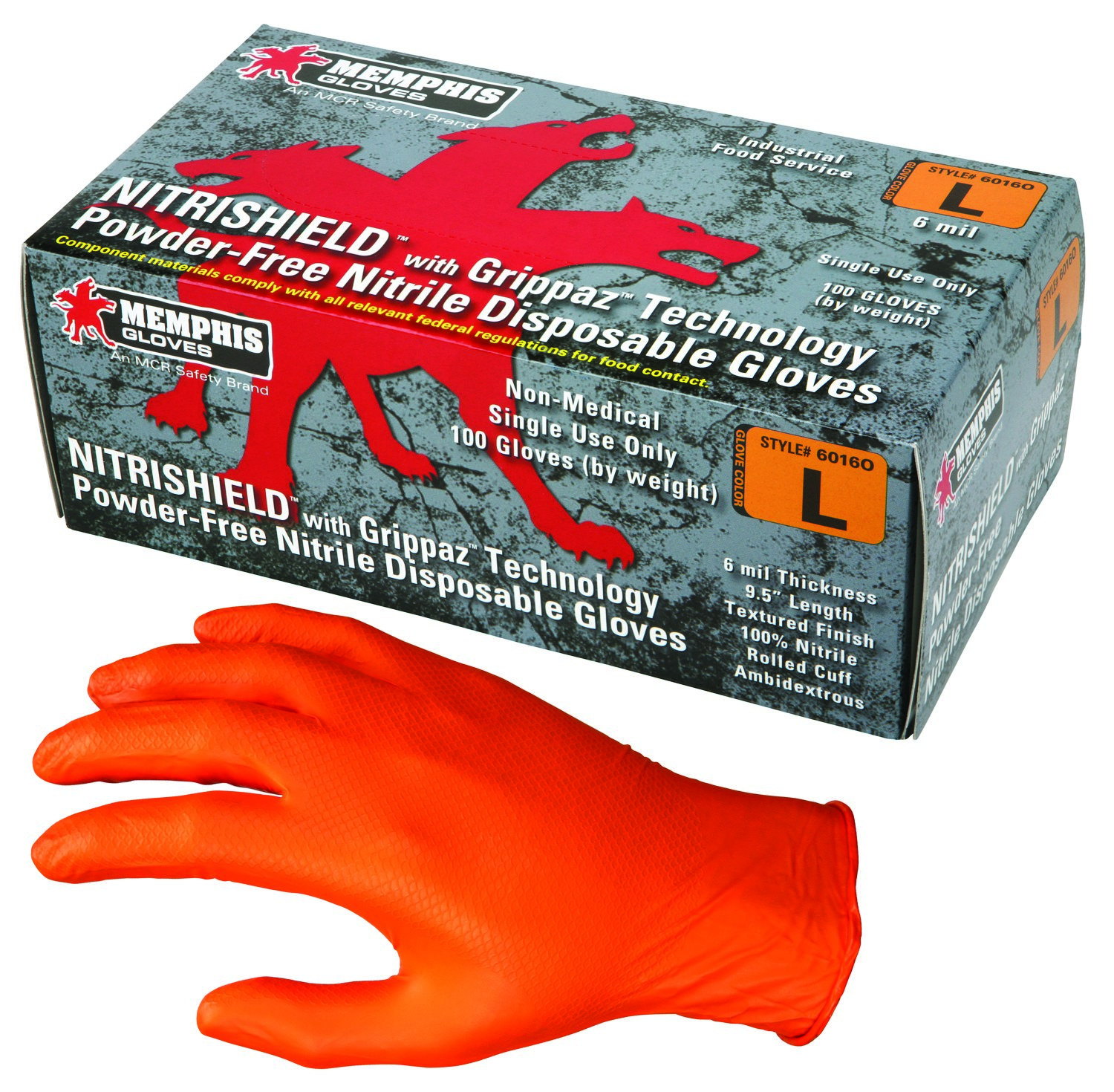 NitriShield® With Grippaz® Technology, Orange