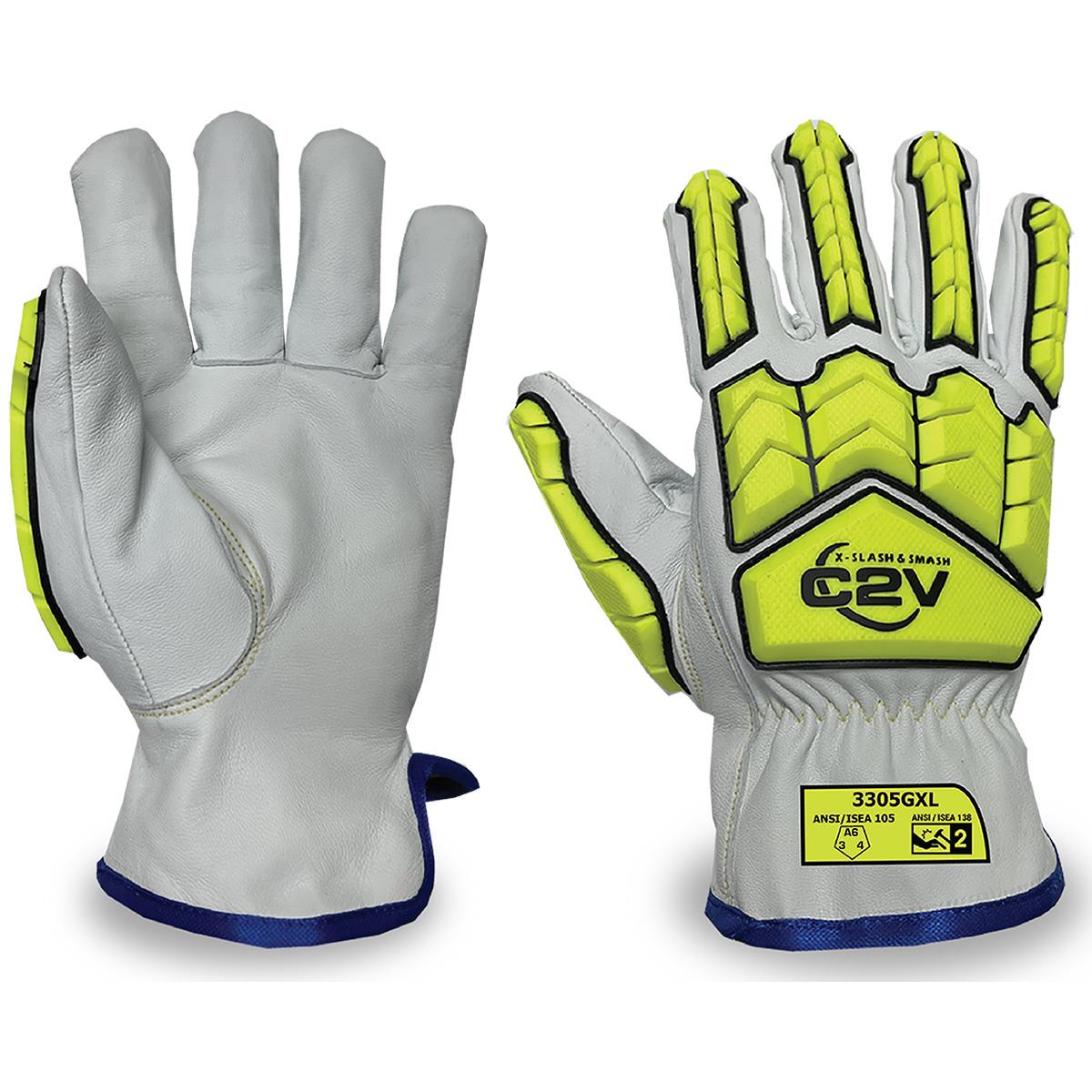 X-SLASH &AMP; SMASH 3305G, Hi-Viz, Goatskin, Select Grain Leather, Cut Level A6