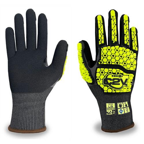 OMNI-X+ 3312G, Black Sandy Foam Nitrile Palm, 18 Gauge, Cut Level A5