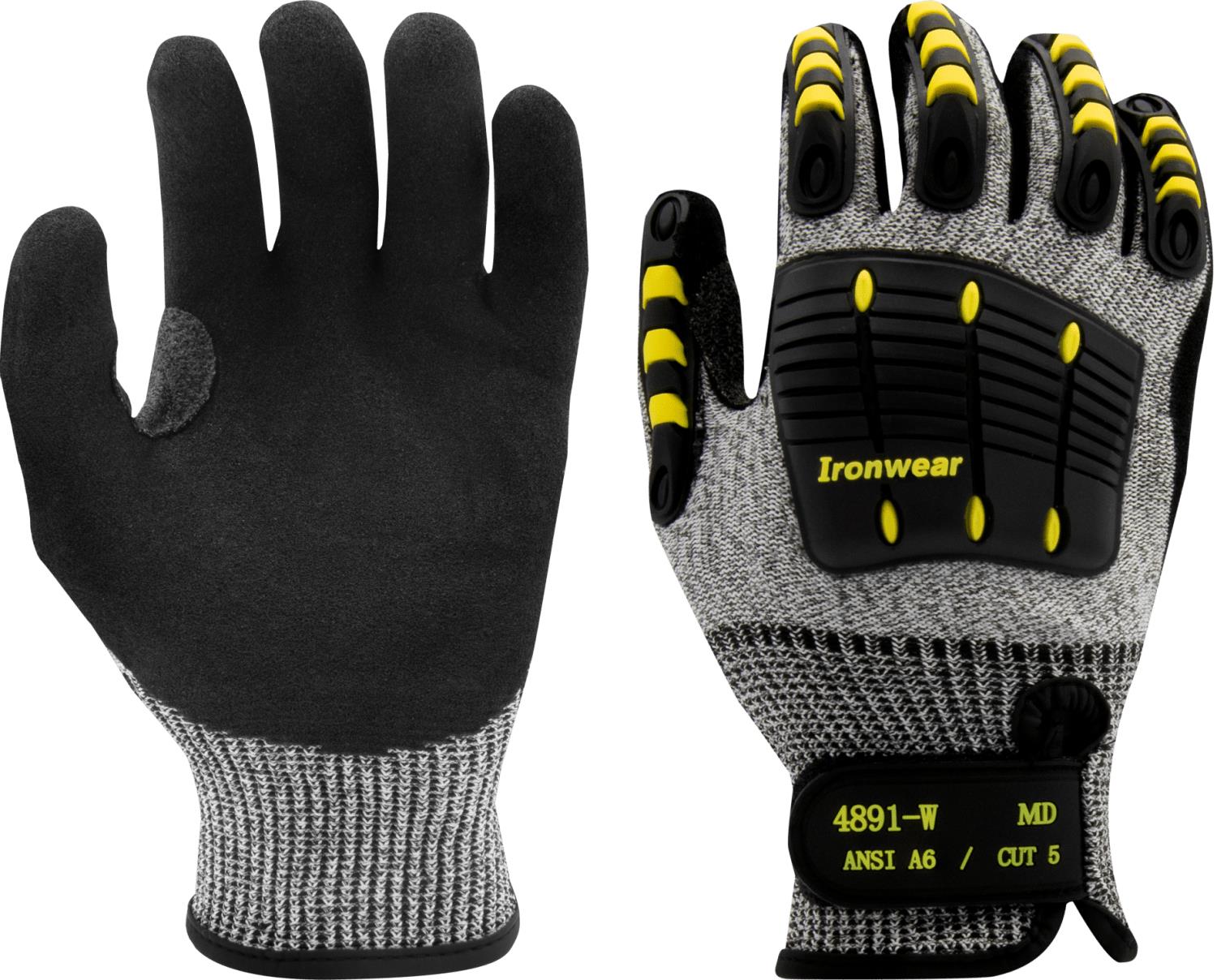 Extra Wide TPR Padded Impact Resistant Glove, Cut Level A6