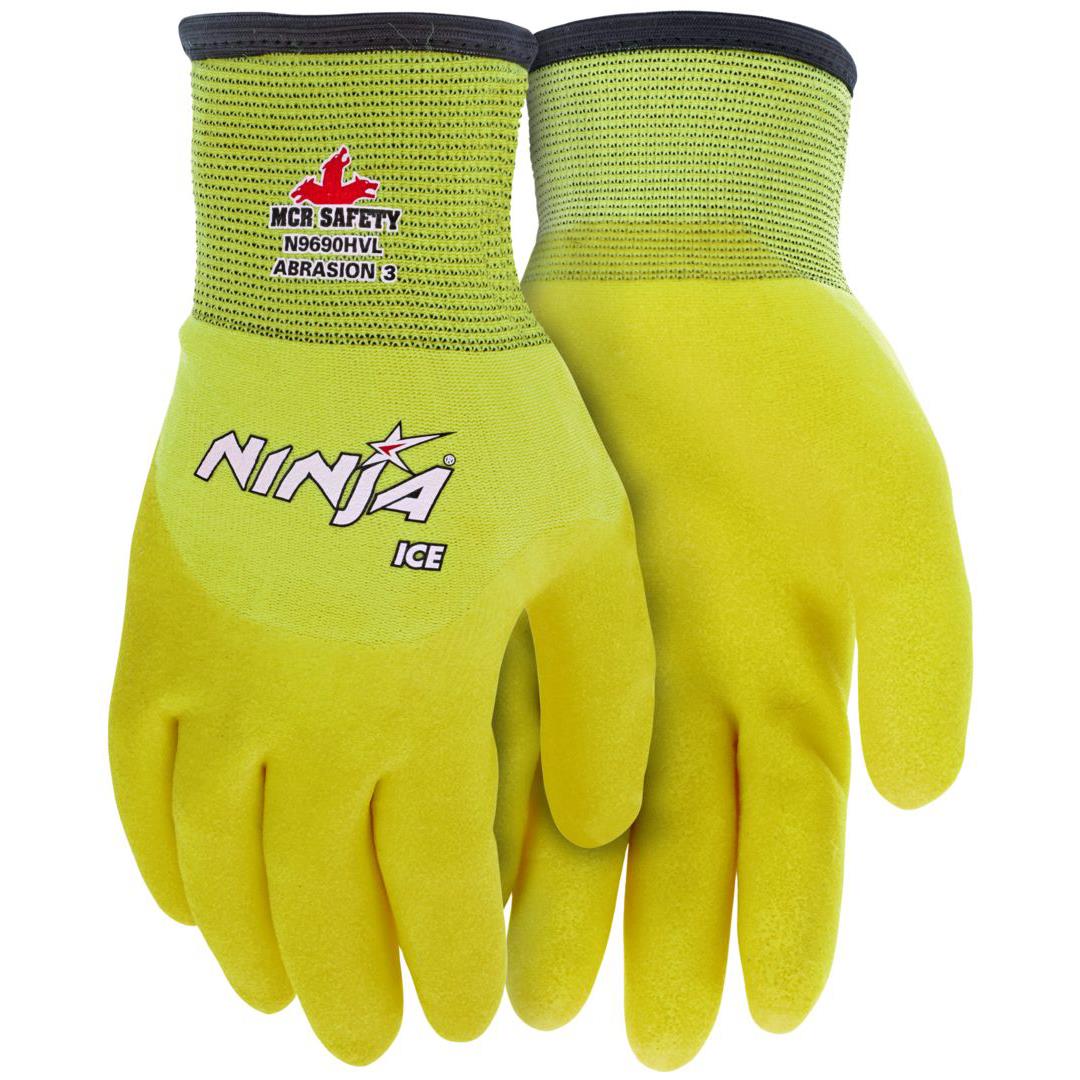 Ninja® Ice, 15 Gauge Nylon Shell, Palm Coated,  Hi-Vis Gloves