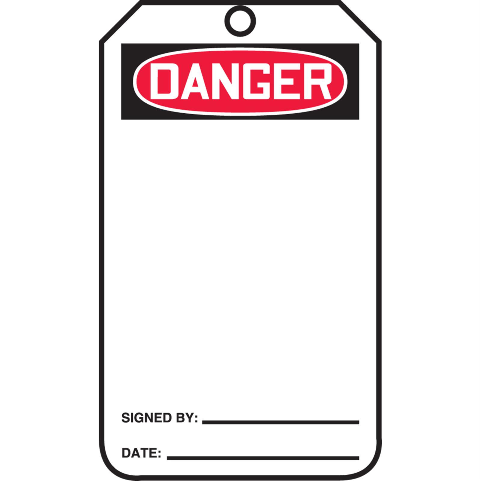 Safety Products Inc - OSHA Danger Safety Tag: Blank, with Back
