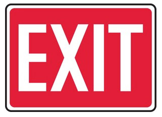 Exit Sign, Red Background