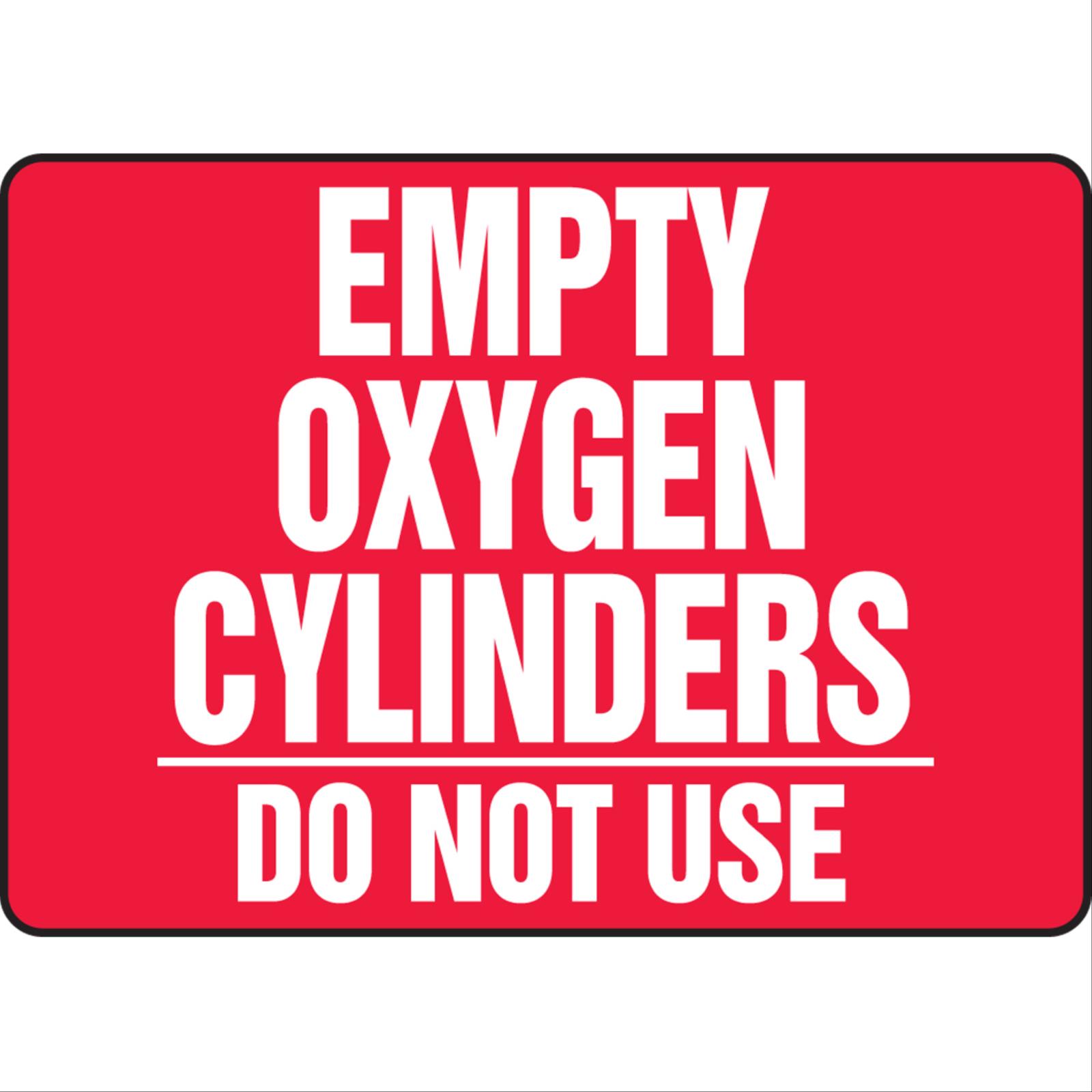 Empty Oxygen Cylinders - Do Not Use Signs