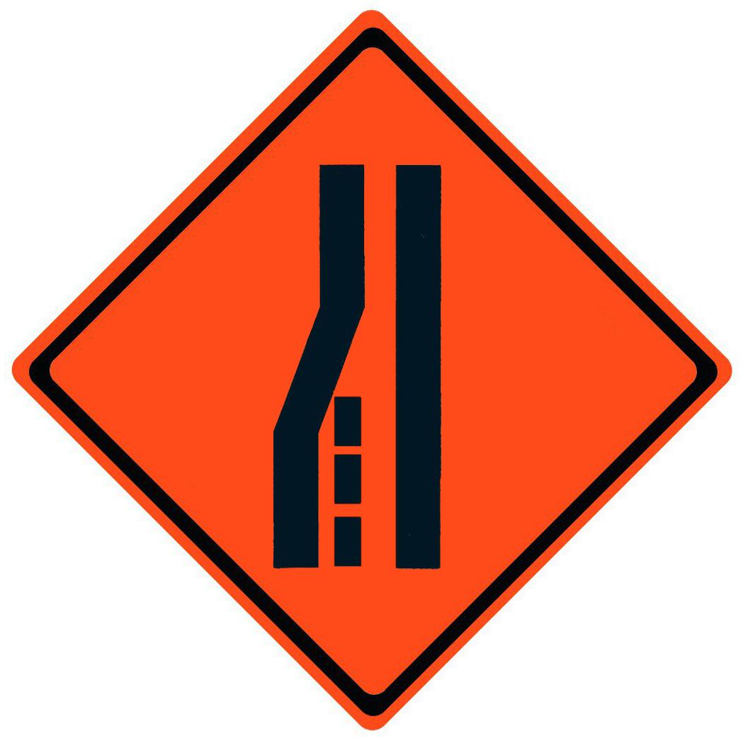 Merge Right Symbol Roll Up Work Zone Signs