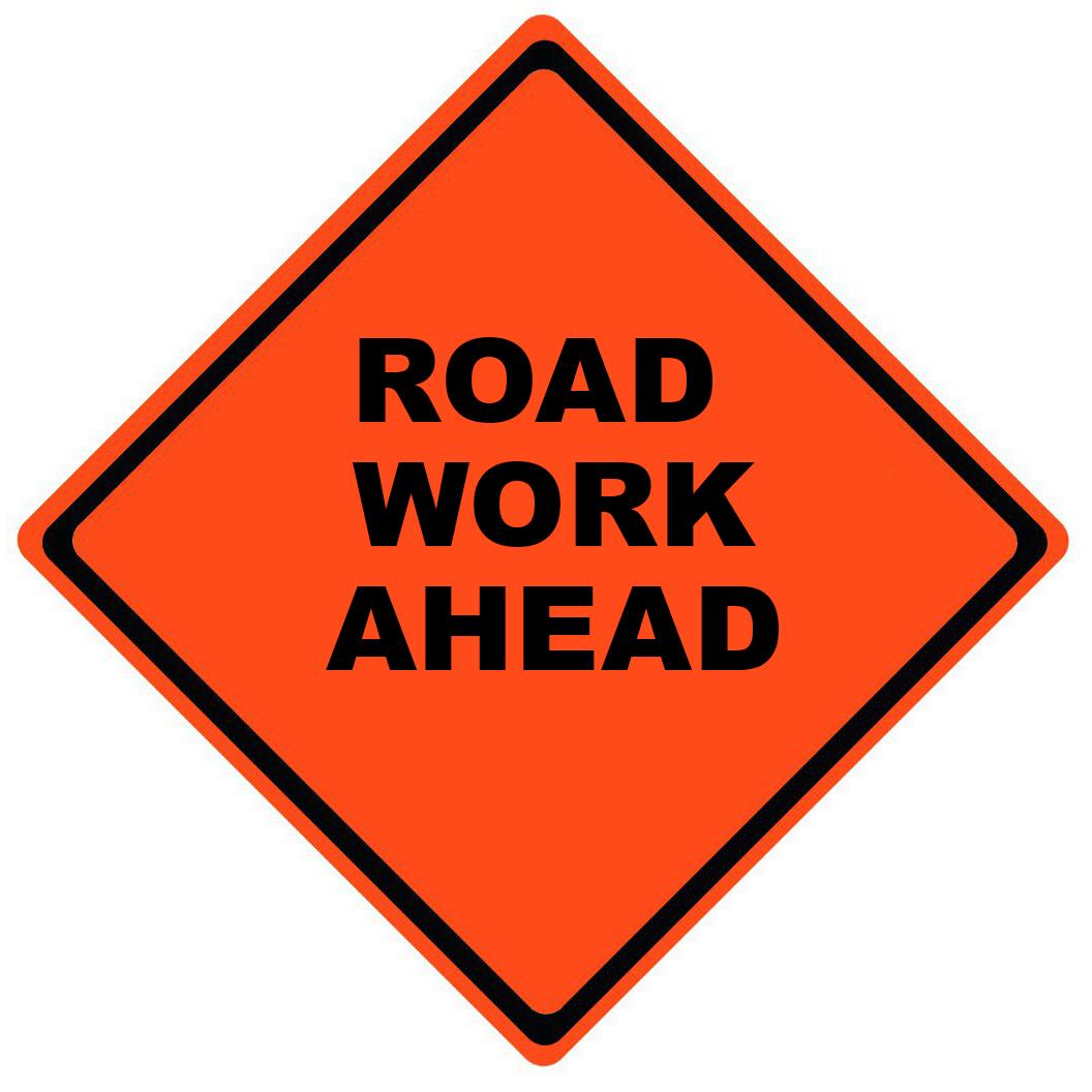 Road Work Ahead Roll Up Work Zone Signs