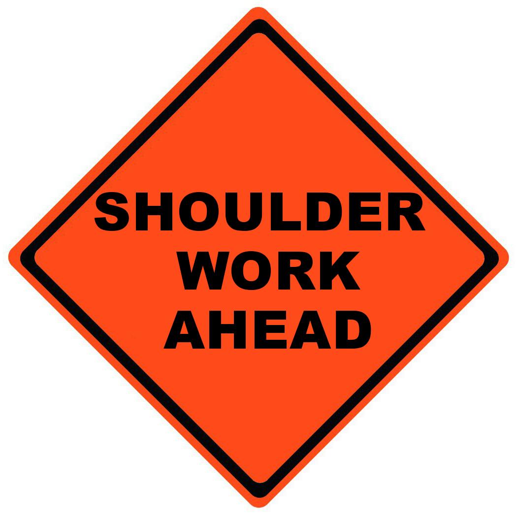 Shoulder Work Ahead Roll Up Work Zone Signs