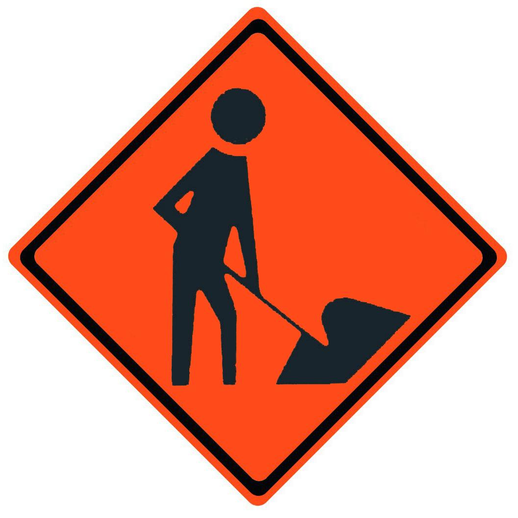 Men Working Symbol Roll Up Work Zone Signs