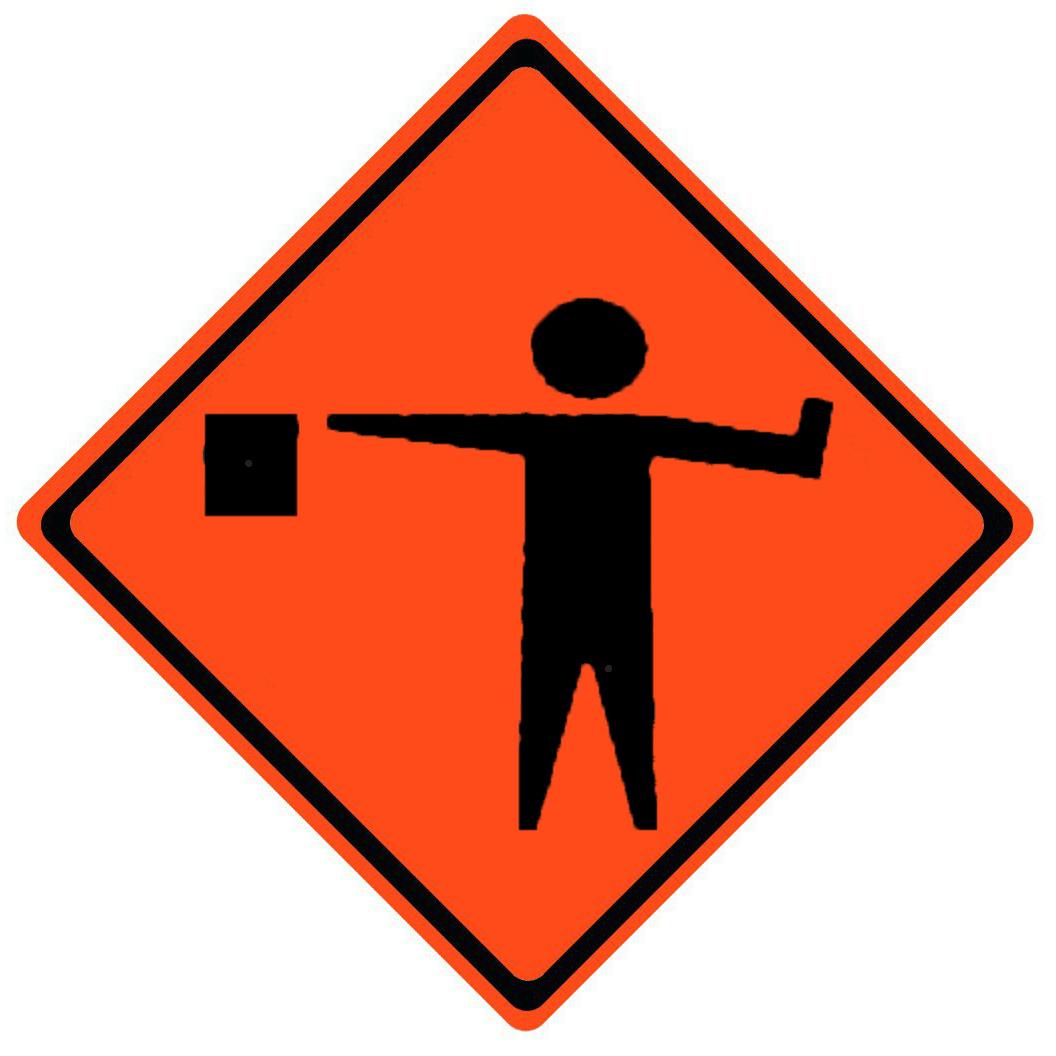 Flagman Symbol Roll Up Work Zone Signs